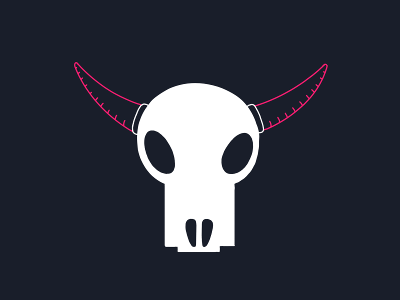 Skull morph 2d animation bull frame by frame hand drawn horn horns illustration morph morphing skull transition