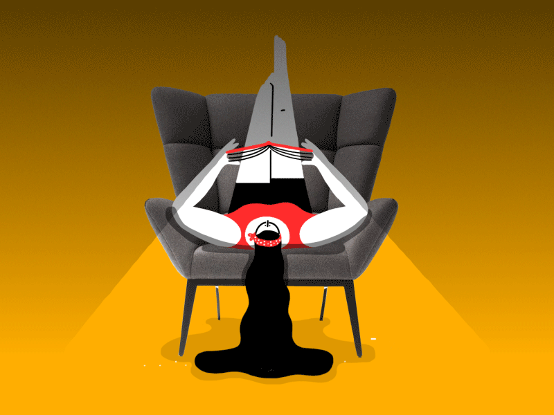 Lazy day animation book chill design girl illustration joy reading rest sofa