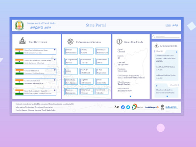 Tamil Nadu Govt State Portal Redesign Concept