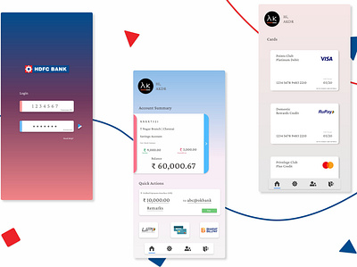 HDFC Bank App - Lite Version ReDesign Concept design flat minimal