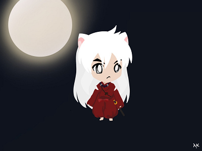 Inuyasha 犬夜叉 design flat illustration minimal