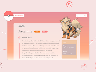 Pokesearch - A Simple Pokedex Web UI design flat illustration minimal ui ux web