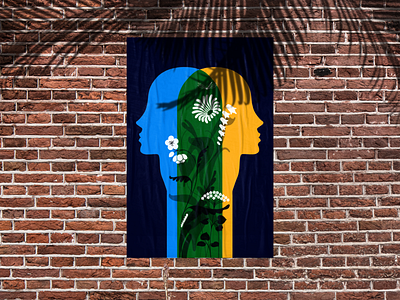 Poster Mockup of The garden of love branding brickwalls digitalart illustration love love is love mentalhealth mockup mockup template poster shadows summer