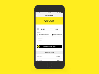 Payment Withdrawal daily ui ios money payment payment withdrawal ui user experience ux