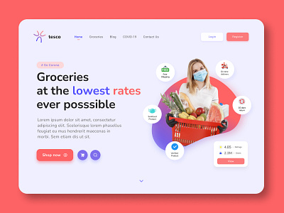 tesco -The grocery web design app design icon logo ui ux