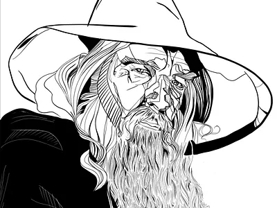 Gandalf portrait graphic design illustration