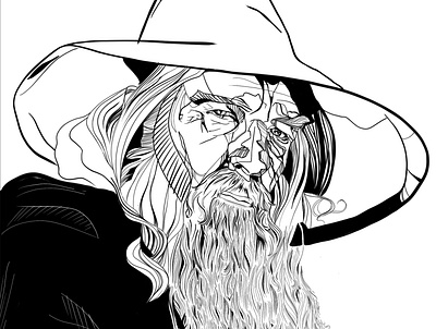Gandalf portrait graphic design illustration