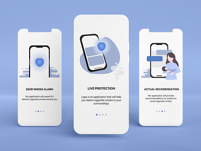 Onboarding - LEGA (Smoke Detector) app design ui ux