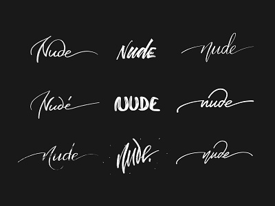 Nude Logo Sketches branding font handwritten lettering logo logotype nude process sketch type typography wordmark
