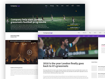 Website Layout article football interaction interface layout london soccer sport ui ux webdesign website