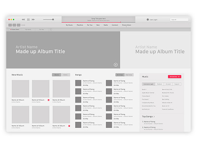 iTunes Wireframe