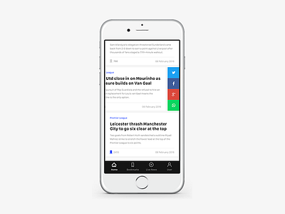 News App - Share Feature app interface ios iphone news news app share ui ux