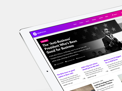 News Website - Tablet Layout article grid layout news news website responsive ui ux video website