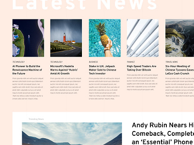 News Index Concept article grid layout news news index website