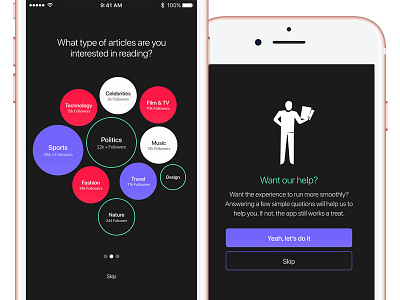 Long Read App (Onboarding) app long read news onboarding ui ux