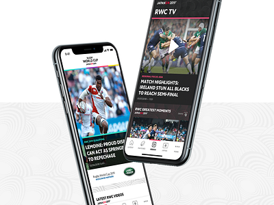 Rugby World Cup 2019 App app fixtures news rug sports sports app ui ux video world cup