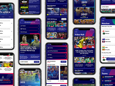 Cricket World Cup 2019 App app appdesign archive cricket cricketworldcup matches sports stats ui ux worldcup