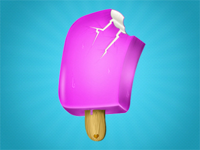 Icecream bite crack drop ice icecream illustration melting photoshop pink wood