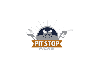 "Pit Stop Picks" Logo branding cars design garage gas station graphic design illustration illustrator logo logo design mechanic muscle cars ui ux vector
