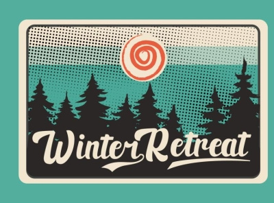 "Winter Retreat" Logo 3d animation branding design graphic design illustration illustrator logo logo design motion graphics ui usa ux vector