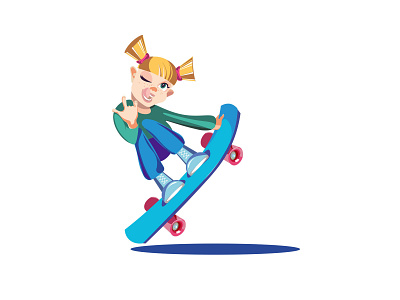Девочка на скейте design illustration vector девочка персонаж скейт спорт