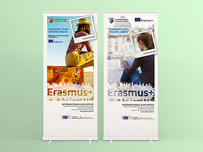 Erasmus 15 Roll-up Banners erasmus erasmusplus polaroid student travel vintage