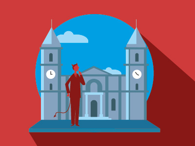 Maltese Churches architecture blue church devil facts illustration malta red satan vector