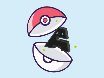 A-Poke character illustration pokemon typography