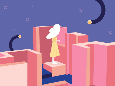Looking forward to a new vision archilove architecture building dream illustration muralla roja pink prospective surreal