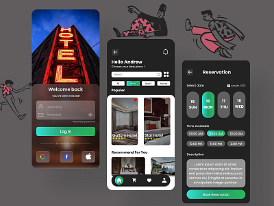 Hotel Booking Mobile branding design illustration logo minimal mobile mobile app design ui ux web design