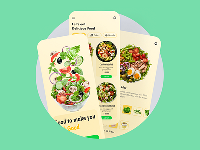 Healthy Food App Mobile 3d animation app application branding delivery design food graphic design healthy illustration logo minimal mobile mobile app design salad ui uiux ux vector