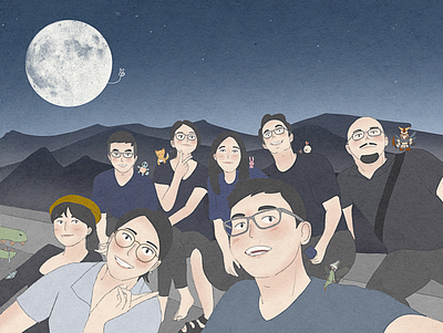 us and the moon digital illustration fantasy portrait illustration