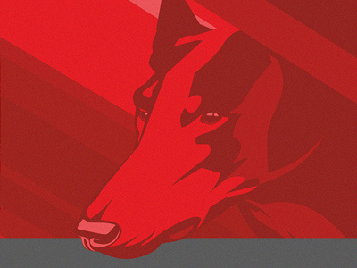 Red Dog doberman dog illustration red vector vectorillustration