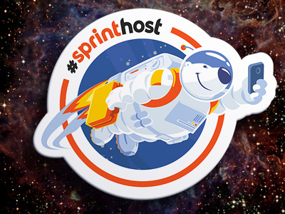 Sprinthost astronaut bear children cute device illustration polar bear space star starlight universe