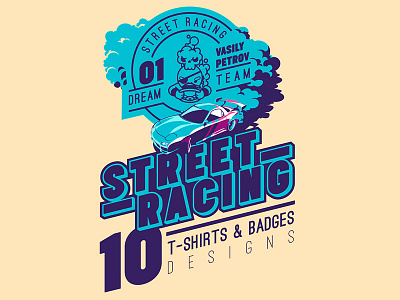 Street Racing Dribble 1 badge car creative market design drif drive emblem illustration logo sportcar street racing t shirt