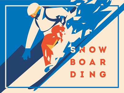 Snowboarding extreme flat mountains poster snowboard vector winter