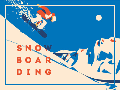 Snowboarding extreme flat mountains poster snowboard vector winter