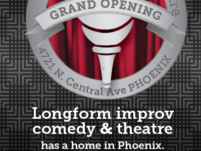 Grand Opening flyer illustrator improv theatre