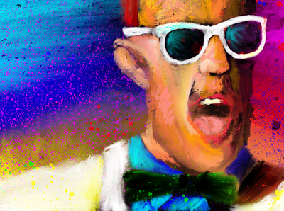 Max Headroom digital painting illustration painting