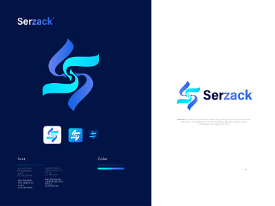 Serzack - Modern Logo Design । Modern Logo branding design graphic design logo logo design logo designer mehejar mehejar designs minimal logo design modern logo modern logo design s logo s modern logo