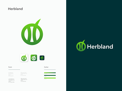 Herbland - Modern Logo Design branding design graphic design h letter logo h logo logo logo designer mehejar mehejar designs minimal logo design modern logo modern logo design
