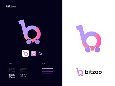 bitzoo - Minimalist Modern Logo b letter logo mehejar mehejar designs minimalist logo minimalist modern logo modern logo design shopping logo