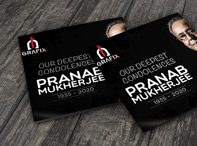 Pranab condolences poster branding design graphic design illustration illustrator vector