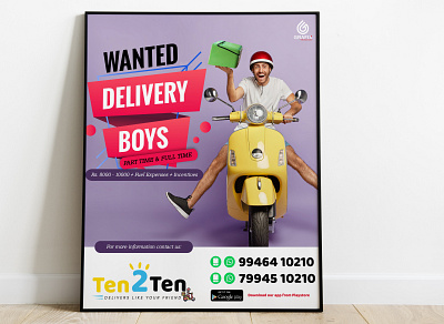 Delivery boy Banner branding design graphic design