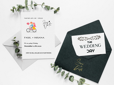 Wedding card design graphic design