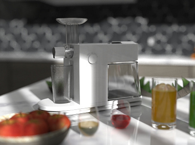 Cold Juice extractor concept design fusion 360 keyshot product design render