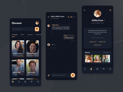 Dating Mobile Apps Design dark gradient ios love minimalist mobile rfnco sketch social ui user interface ux