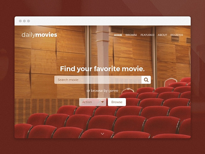 Daily Ui // Daily Movies (Find your favorite movie) favorite film find landing movie ui user interface ux web website