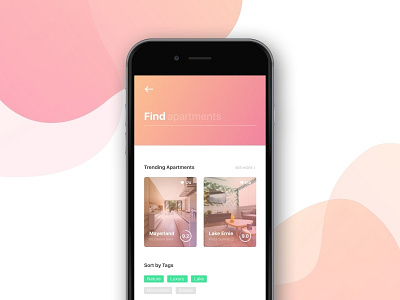 Daily Ui // Aparterents apartment find gradient ios iphone mobile rent tags trending ui user interface ux