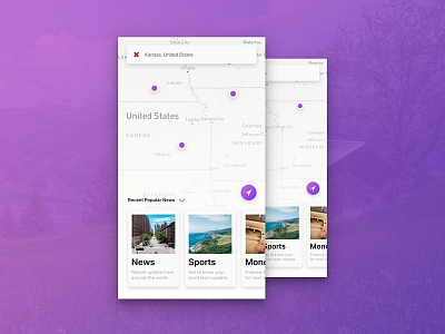 Daily Ui // Map Based News kansas location map news search ui user interface ux